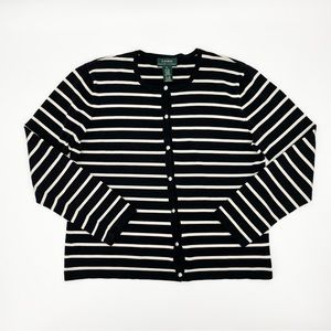 LAUREN Ralph Lauren Striped Button Cardigan Sweater